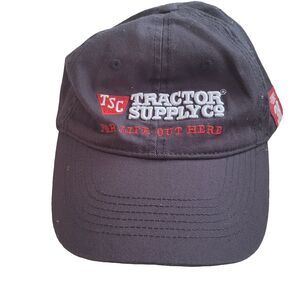 Tractor Supply Co. Hat TSC For Life Out Here Baseball Cap Gray Strapback OSFM